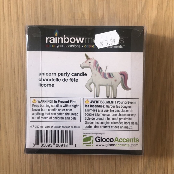 Free with purchase, new unicorn candle - Picture 2 of 2